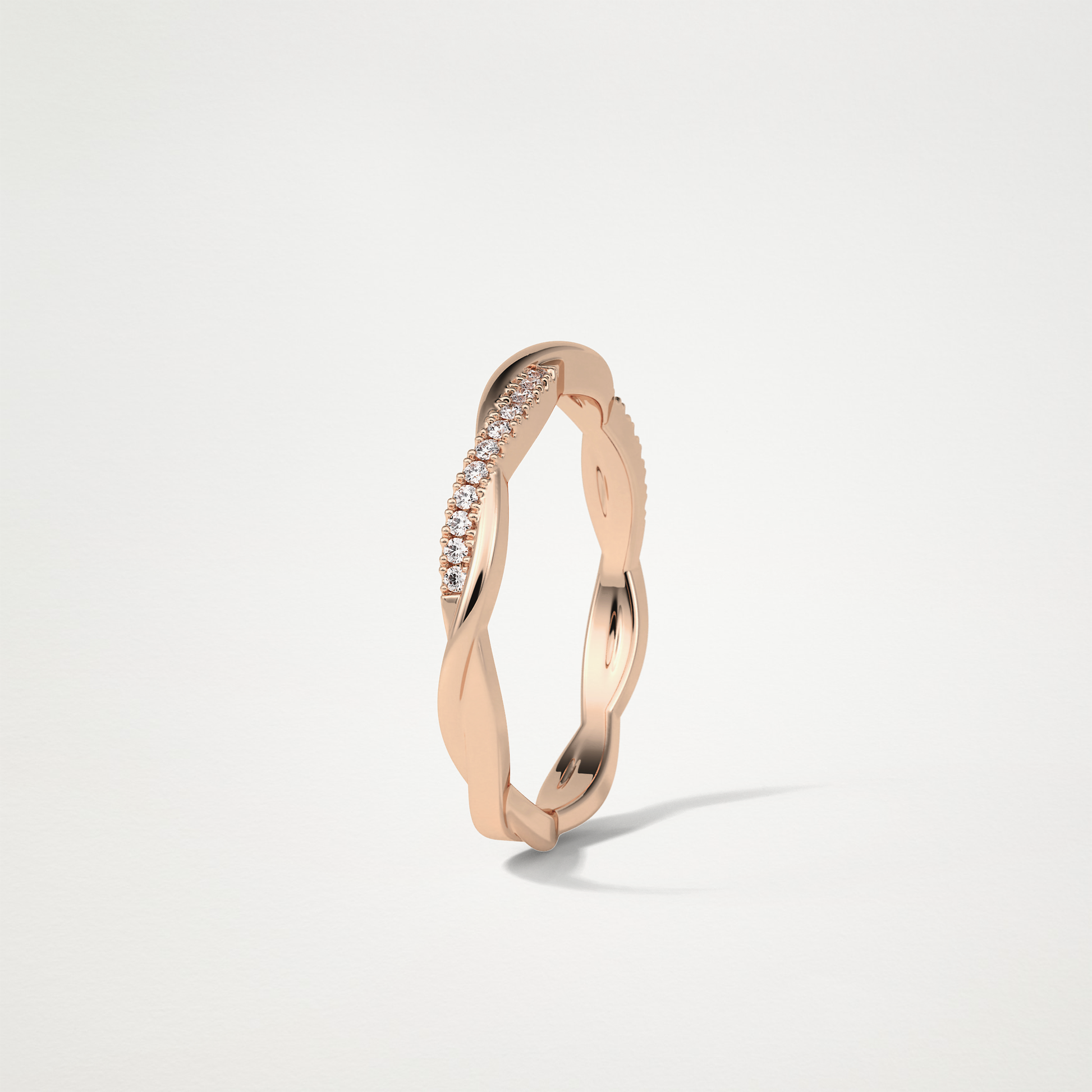Twisted Shank Wedding Band – Solid Gold Elegant and Timeless Design