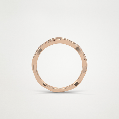 Twisted Shank Wedding Band – Solid Gold Elegant and Timeless Design