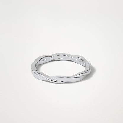 Twisted Shank Wedding Band – Solid Gold Elegant and Timeless Design
