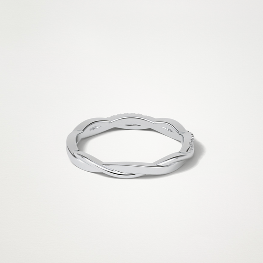 Twisted Shank Wedding Band – Solid Gold Elegant and Timeless Design