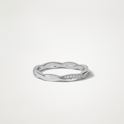 Twisted Shank Wedding Band – Solid Gold Elegant and Timeless Design