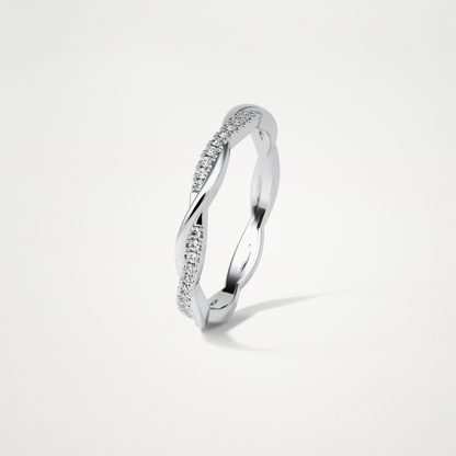 Twisted Shank Wedding Band – Solid Gold Elegant and Timeless Design