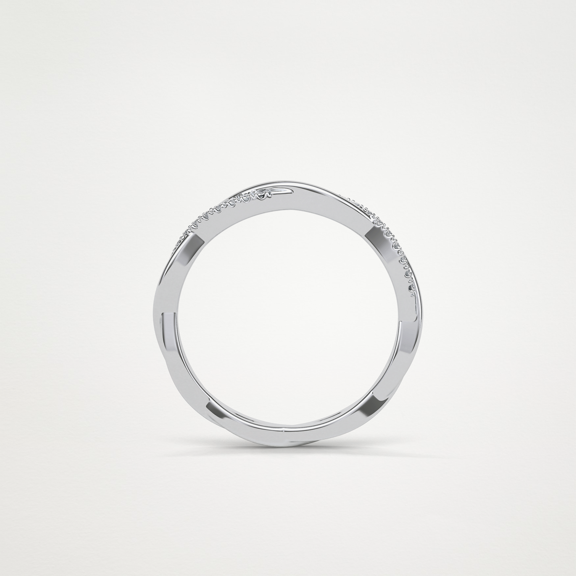 Twisted Shank Wedding Band – Solid Gold Elegant and Timeless Design