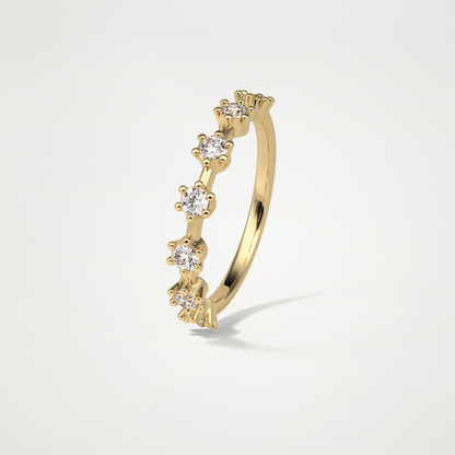 0.49 TCW Round Dainty Wedding Band – Solid Gold Elegant and Timeless Design
