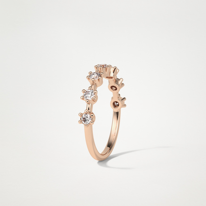 0.49 TCW Round Dainty Wedding Band – Solid Gold Elegant and Timeless Design