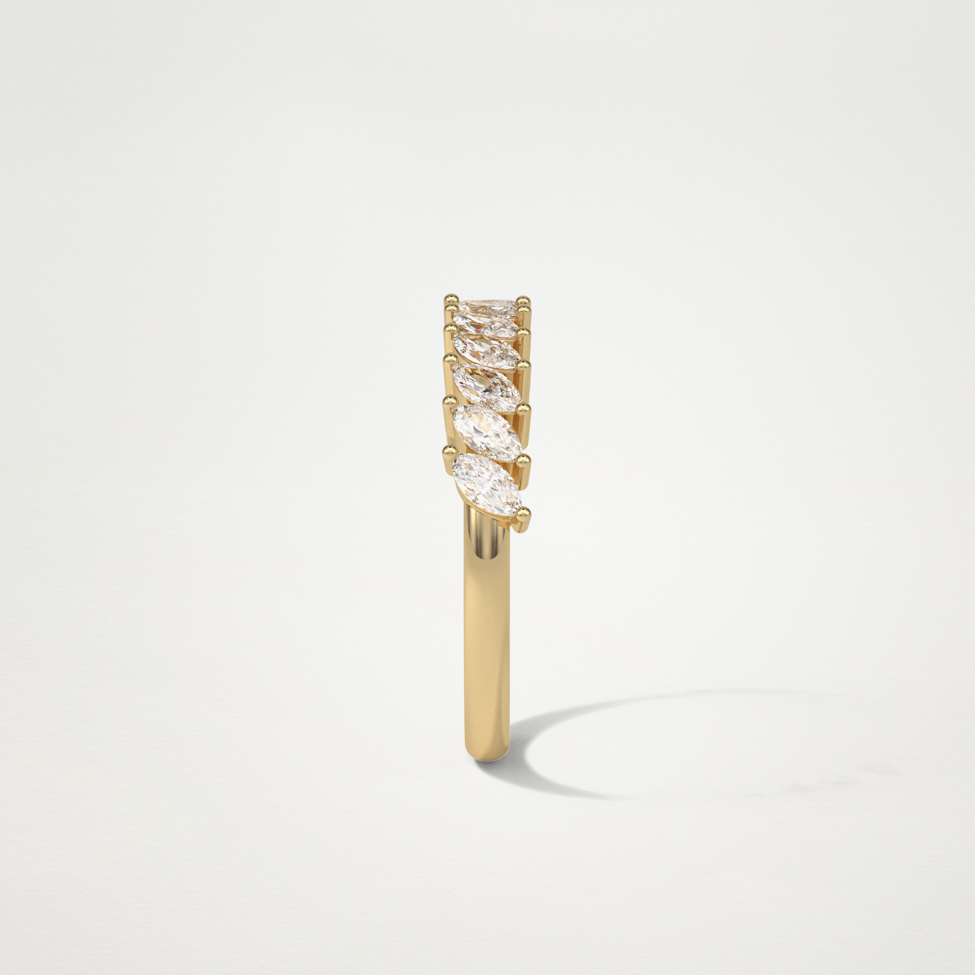 0.78 TCW Marquise Half Eternity Wedding Band – Solid Gold Elegant and Timeless Design