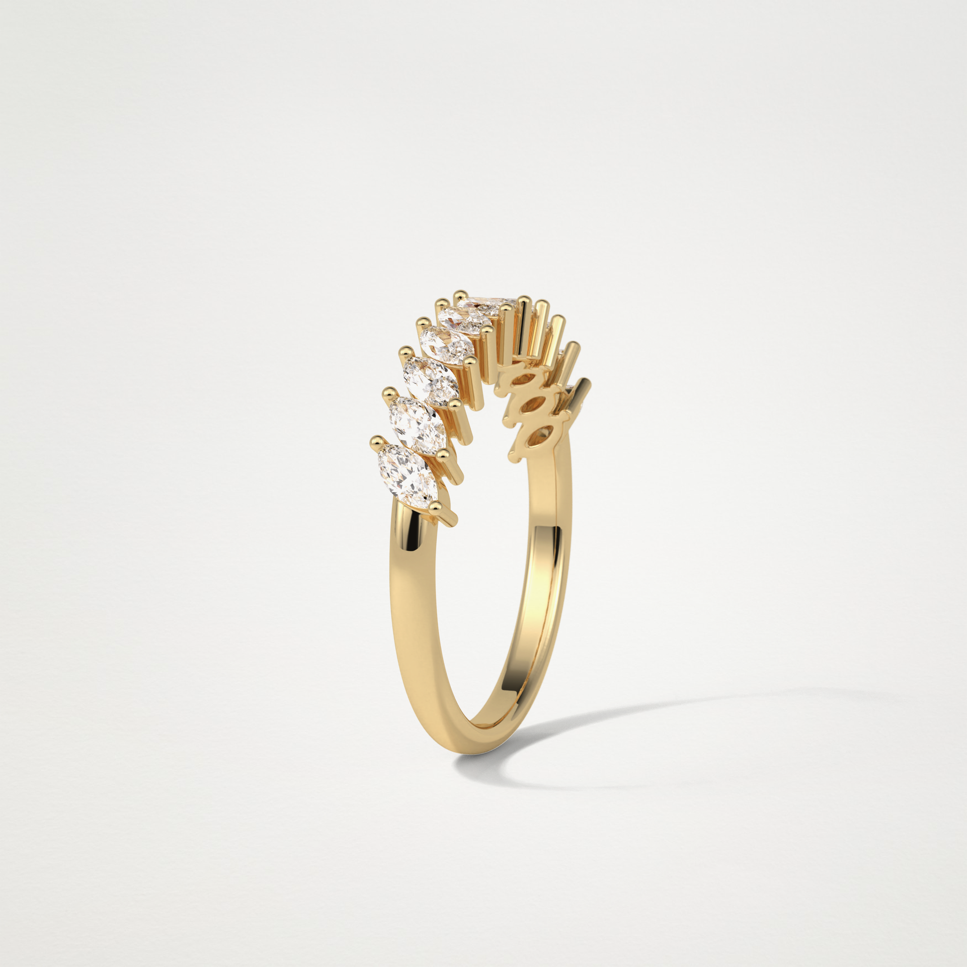 0.78 TCW Marquise Half Eternity Wedding Band – Solid Gold Elegant and Timeless Design