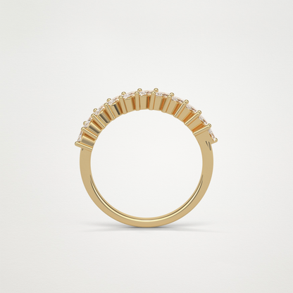 0.78 TCW Marquise Half Eternity Wedding Band – Solid Gold Elegant and Timeless Design