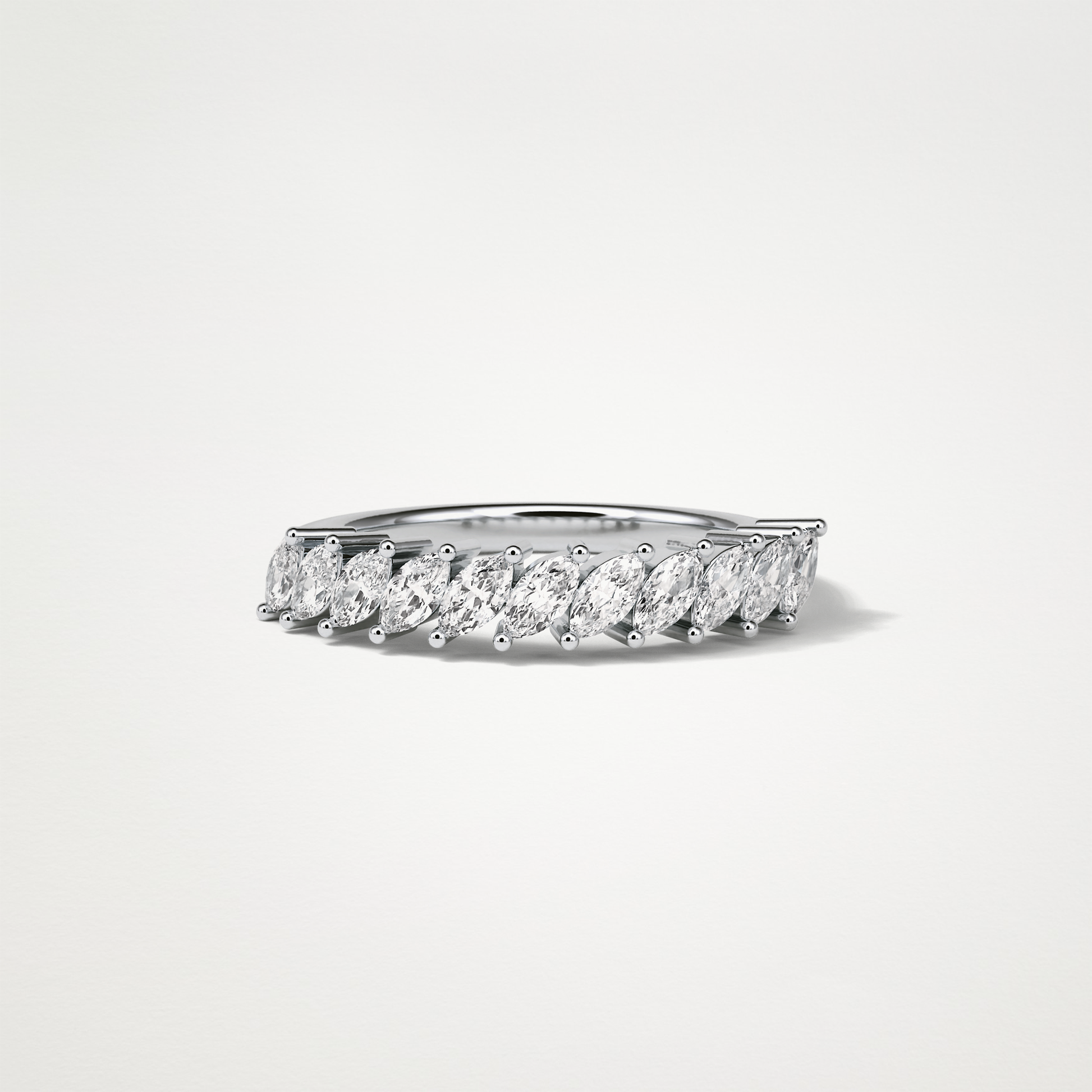 0.78 TCW Marquise Half Eternity Wedding Band – Solid Gold Elegant and Timeless Design