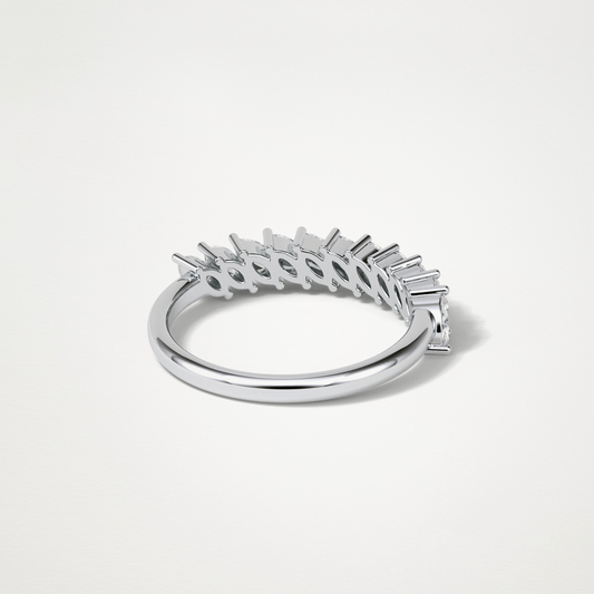 0.78 TCW Marquise Half Eternity Wedding Band – Solid Gold Elegant and Timeless Design