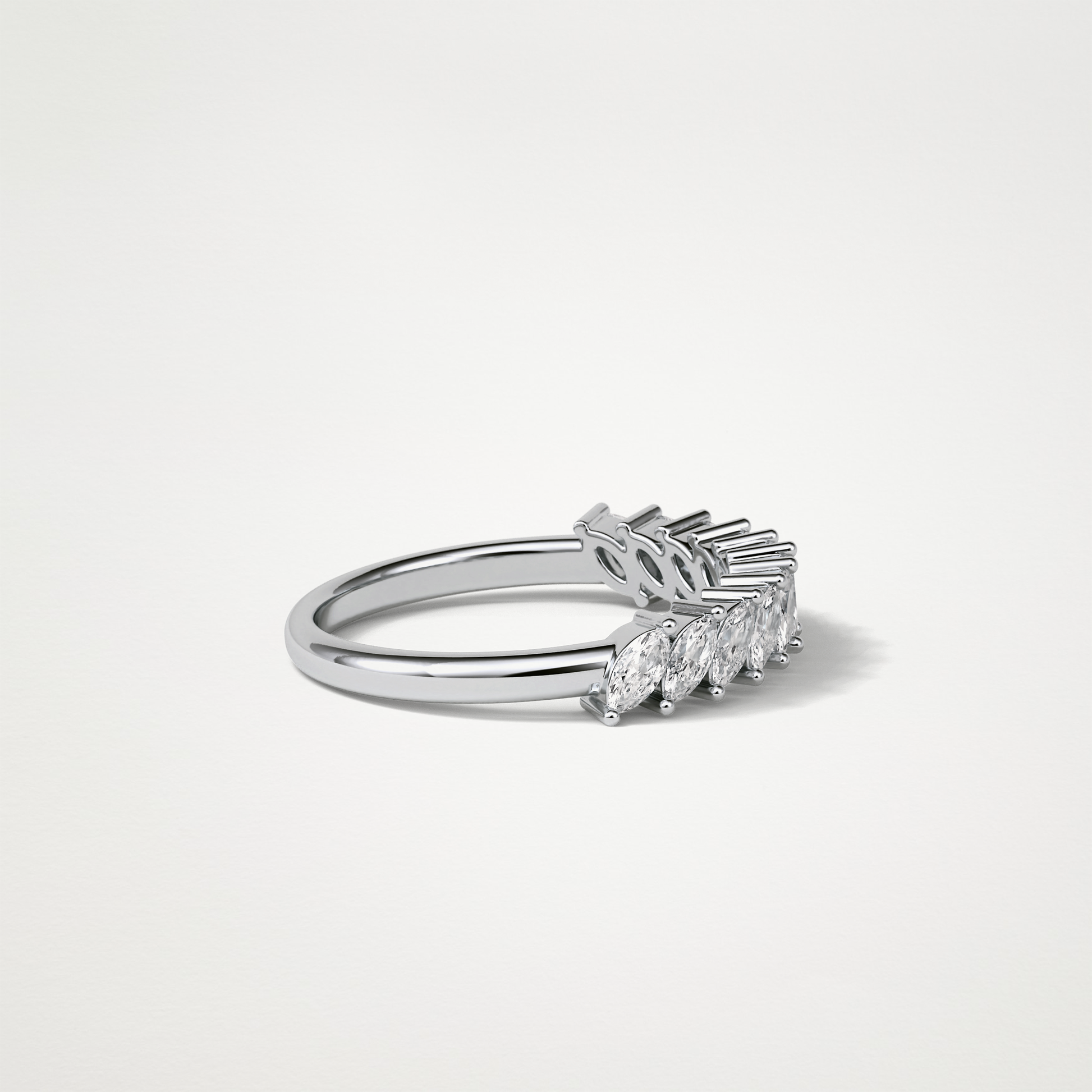 0.78 TCW Marquise Half Eternity Wedding Band – Solid Gold Elegant and Timeless Design