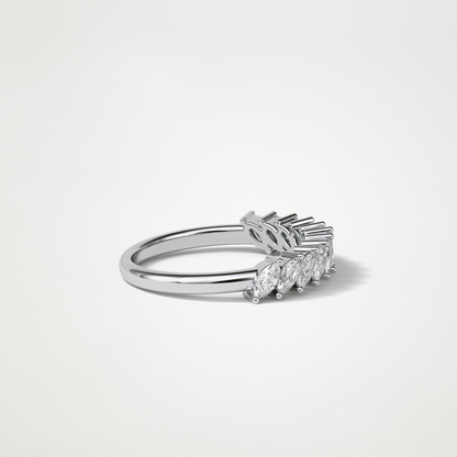 0.78 TCW Marquise Half Eternity Wedding Band – Solid Gold Elegant and Timeless Design