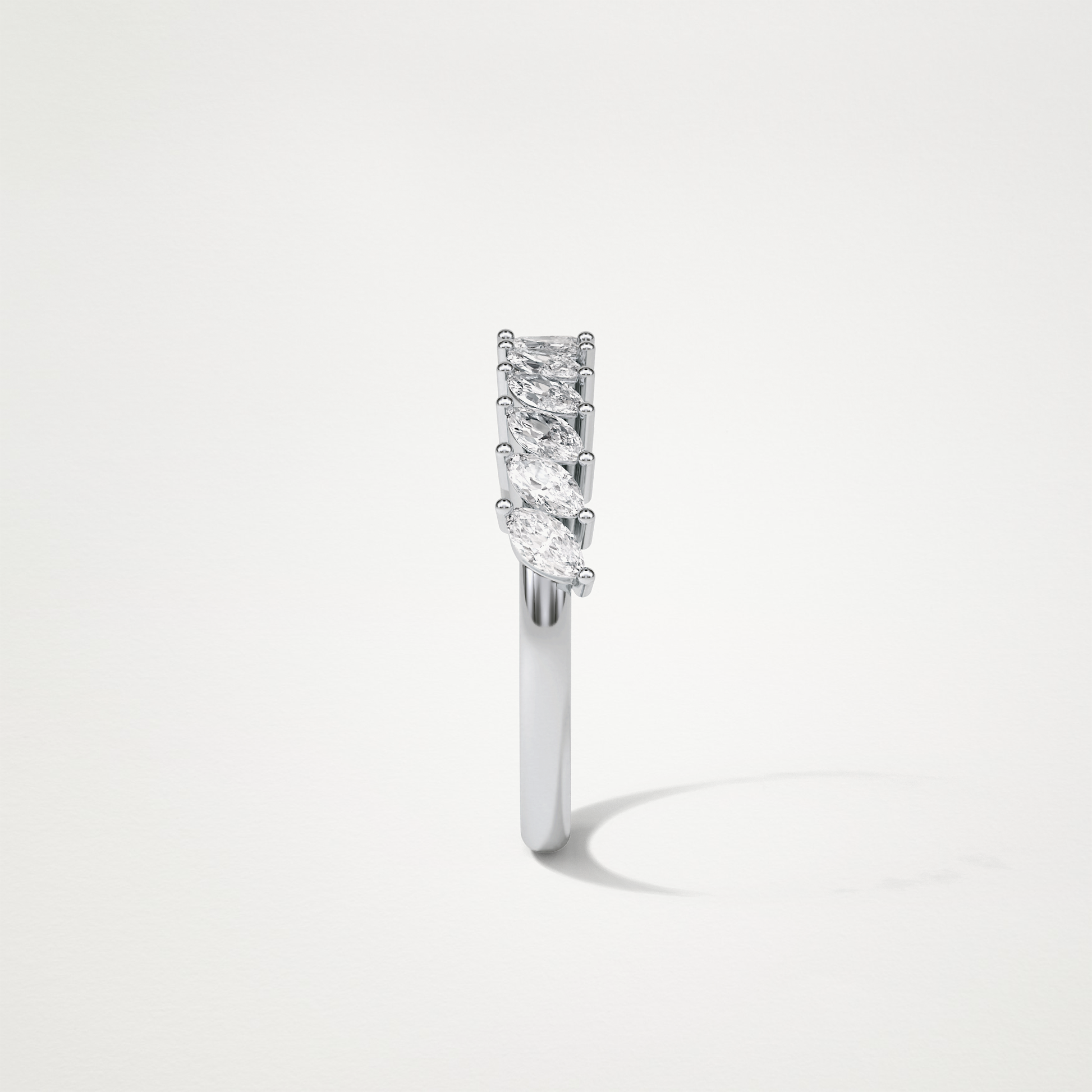 0.78 TCW Marquise Half Eternity Wedding Band – Solid Gold Elegant and Timeless Design