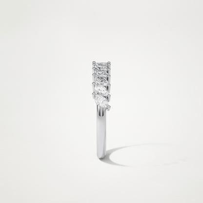 0.78 TCW Marquise Half Eternity Wedding Band – Solid Gold Elegant and Timeless Design