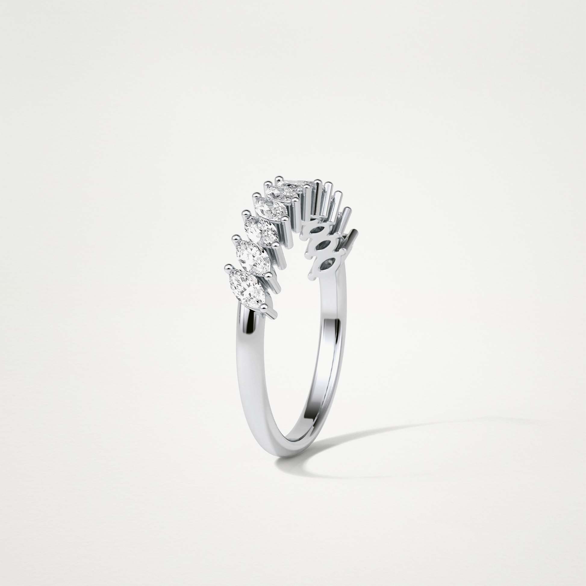 0.78 TCW Marquise Half Eternity Wedding Band – Solid Gold Elegant and Timeless Design