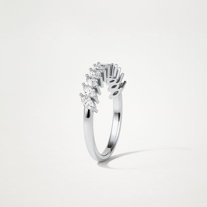 0.78 TCW Marquise Half Eternity Wedding Band – Solid Gold Elegant and Timeless Design