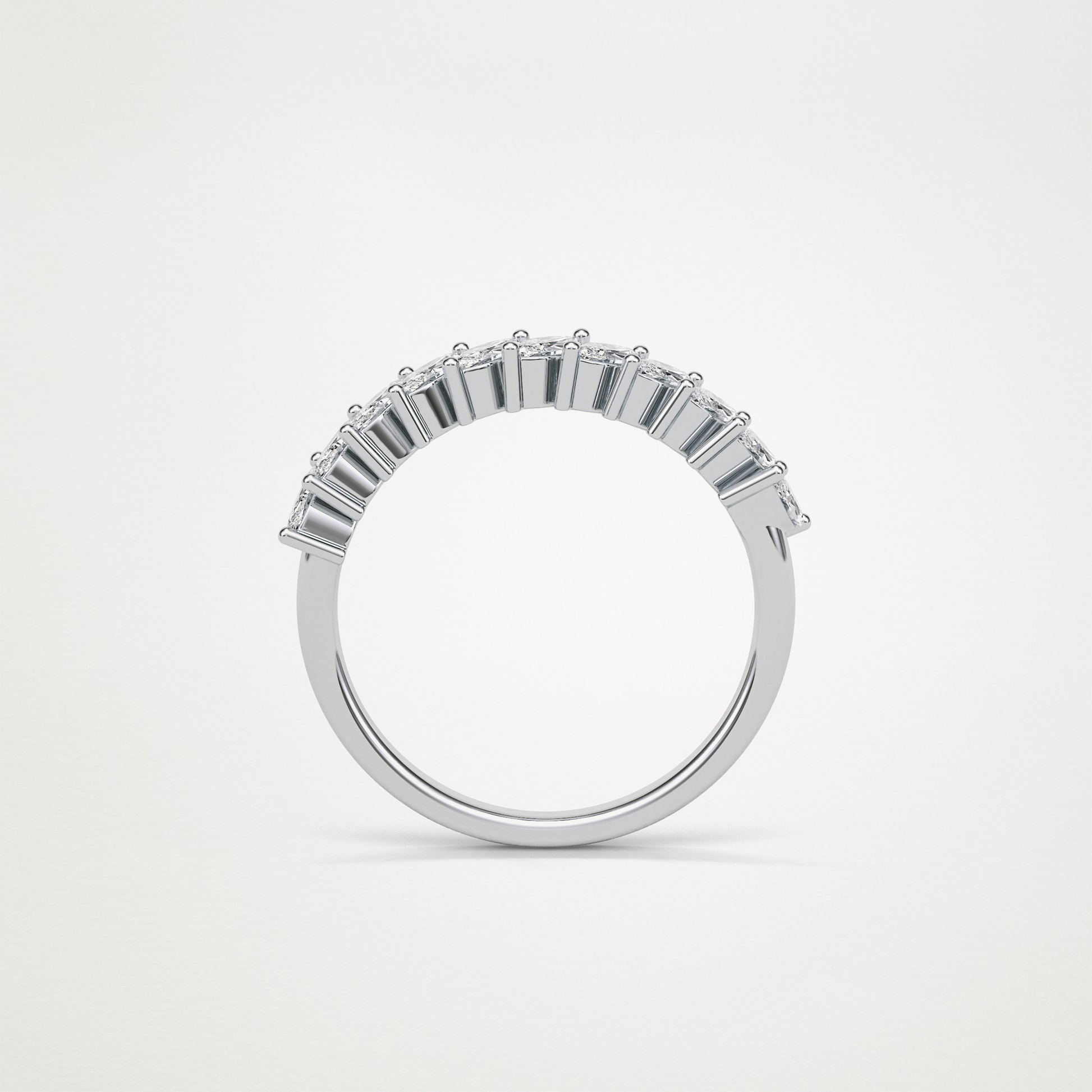 0.78 TCW Marquise Half Eternity Wedding Band – Solid Gold Elegant and Timeless Design