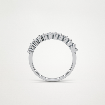 0.78 TCW Marquise Half Eternity Wedding Band – Solid Gold Elegant and Timeless Design