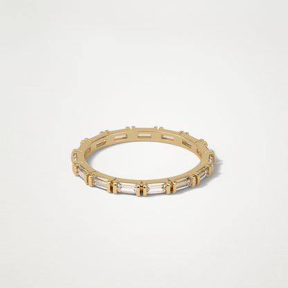 0.66 Baguette Full Eternity Wedding Band – Solid Gold Elegant and Timeless Design