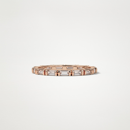0.66 Baguette Full Eternity Wedding Band – Solid Gold Elegant and Timeless Design