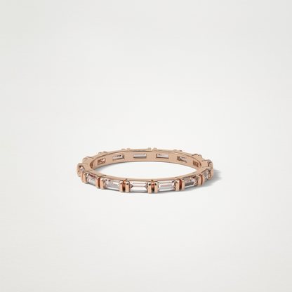 0.66 Baguette Full Eternity Wedding Band – Solid Gold Elegant and Timeless Design