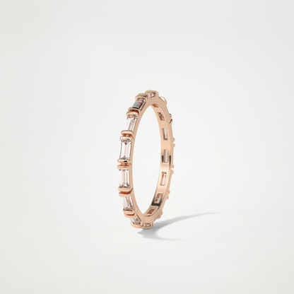 0.66 Baguette Full Eternity Wedding Band – Solid Gold Elegant and Timeless Design
