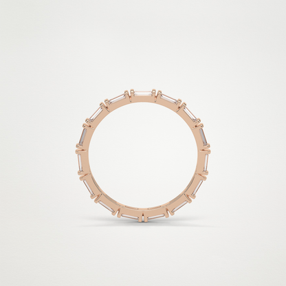 0.66 Baguette Full Eternity Wedding Band – Solid Gold Elegant and Timeless Design