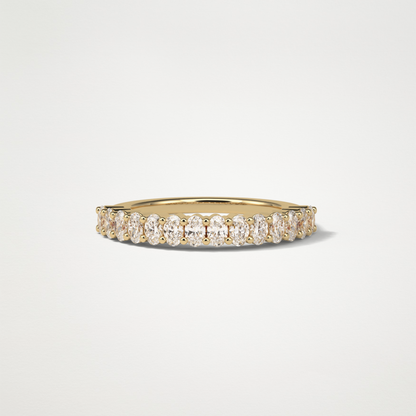 3.5 TCW Oval Half Eternity Wedding Band – Solid Gold Elegant and Timeless Design