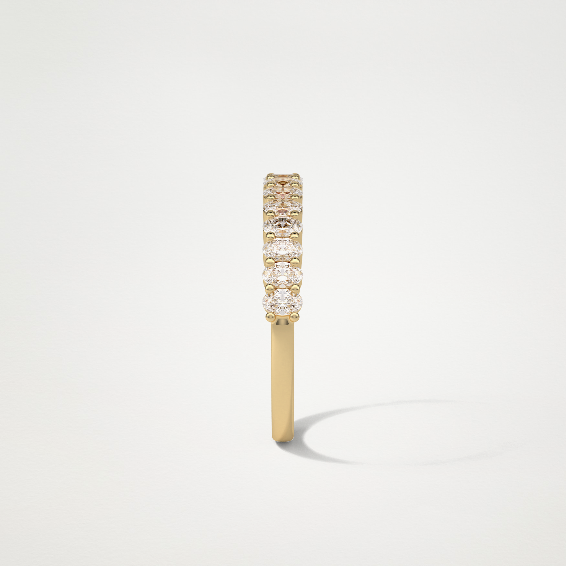 3.5 TCW Oval Half Eternity Wedding Band – Solid Gold Elegant and Timeless Design