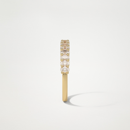 3.5 TCW Oval Half Eternity Wedding Band – Solid Gold Elegant and Timeless Design