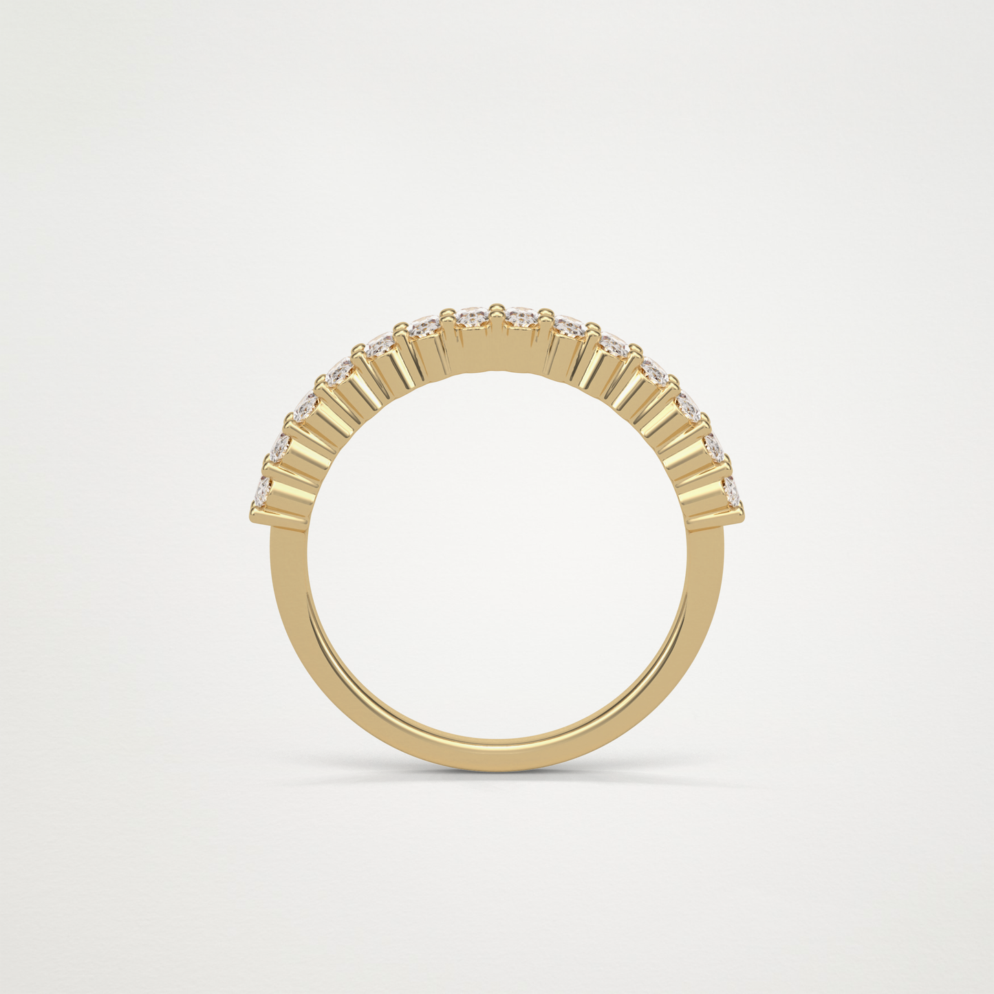 3.5 TCW Oval Half Eternity Wedding Band – Solid Gold Elegant and Timeless Design