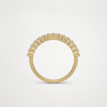 3.5 TCW Oval Half Eternity Wedding Band – Solid Gold Elegant and Timeless Design