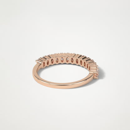 3.5 TCW Oval Half Eternity Wedding Band – Solid Gold Elegant and Timeless Design