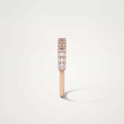 3.5 TCW Oval Half Eternity Wedding Band – Solid Gold Elegant and Timeless Design