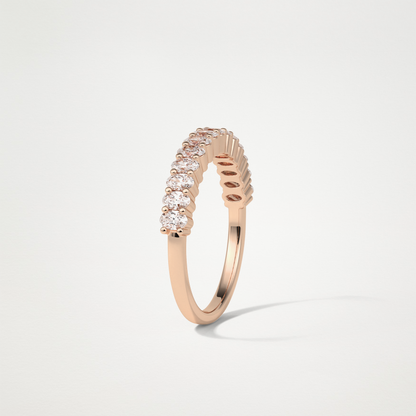 3.5 TCW Oval Half Eternity Wedding Band – Solid Gold Elegant and Timeless Design