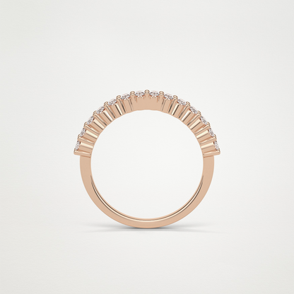 3.5 TCW Oval Half Eternity Wedding Band – Solid Gold Elegant and Timeless Design