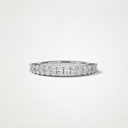 3.5 TCW Oval Half Eternity Wedding Band – Solid Gold Elegant and Timeless Design