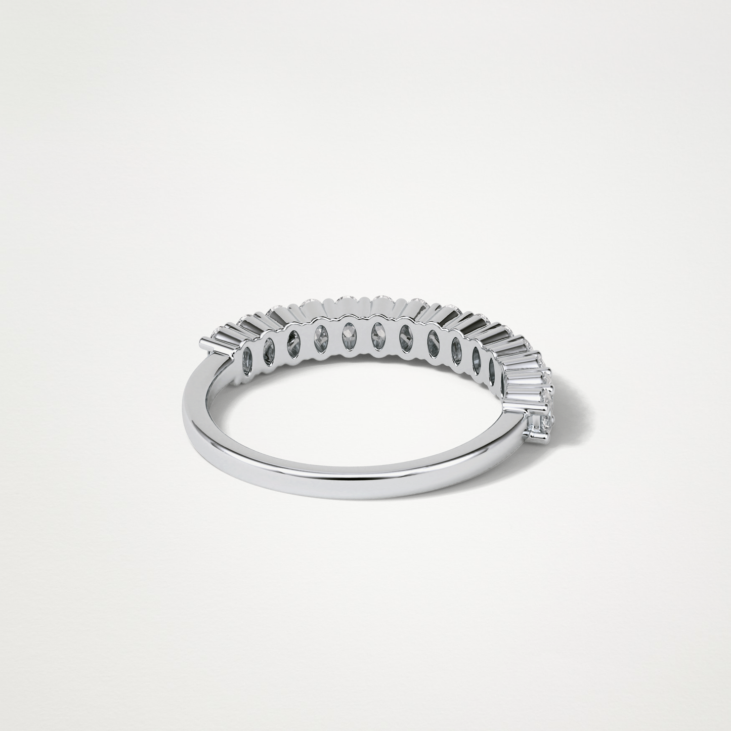 3.5 TCW Oval Half Eternity Wedding Band – Solid Gold Elegant and Timeless Design