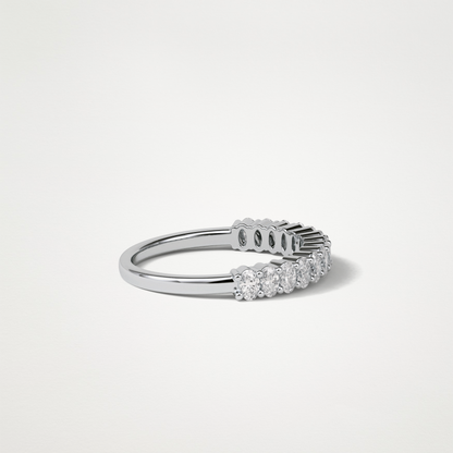 3.5 TCW Oval Half Eternity Wedding Band – Solid Gold Elegant and Timeless Design