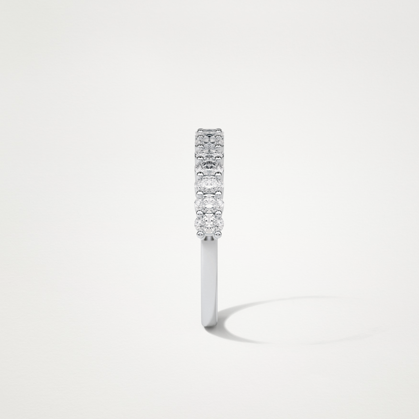 3.5 TCW Oval Half Eternity Wedding Band – Solid Gold Elegant and Timeless Design