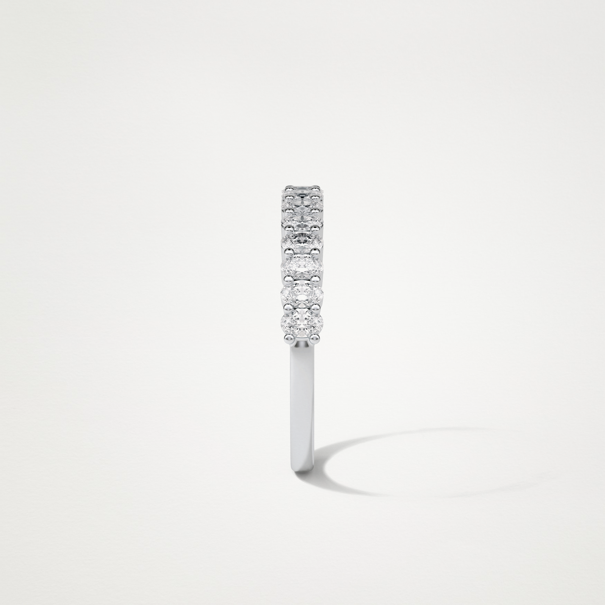 3.5 TCW Oval Half Eternity Wedding Band – Solid Gold Elegant and Timeless Design