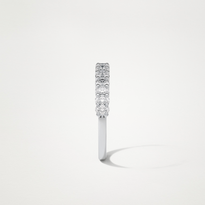 3.5 TCW Oval Half Eternity Wedding Band – Solid Gold Elegant and Timeless Design