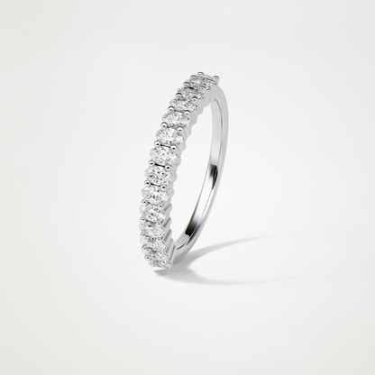 3.5 TCW Oval Half Eternity Wedding Band – Solid Gold Elegant and Timeless Design