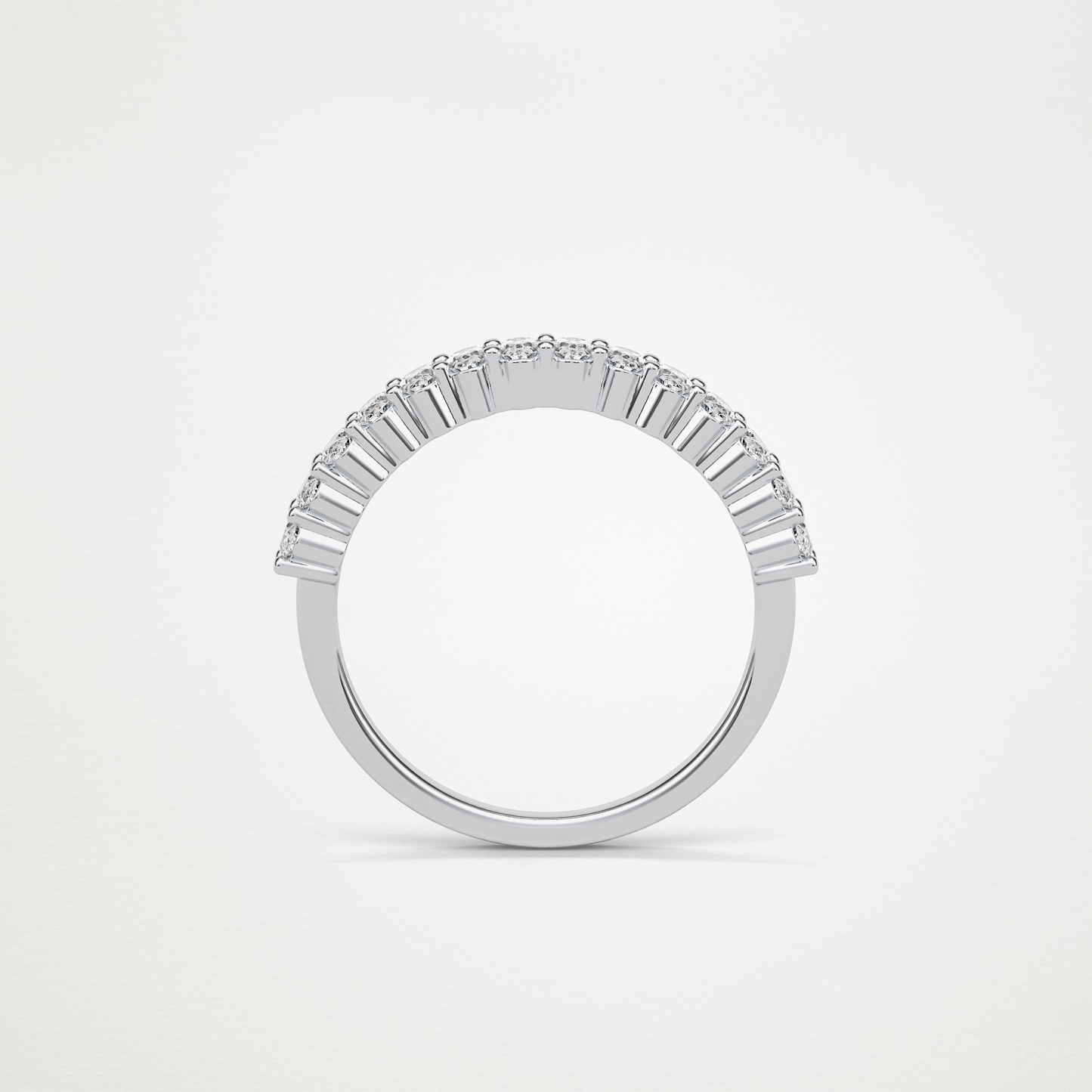3.5 TCW Oval Half Eternity Wedding Band – Solid Gold Elegant and Timeless Design