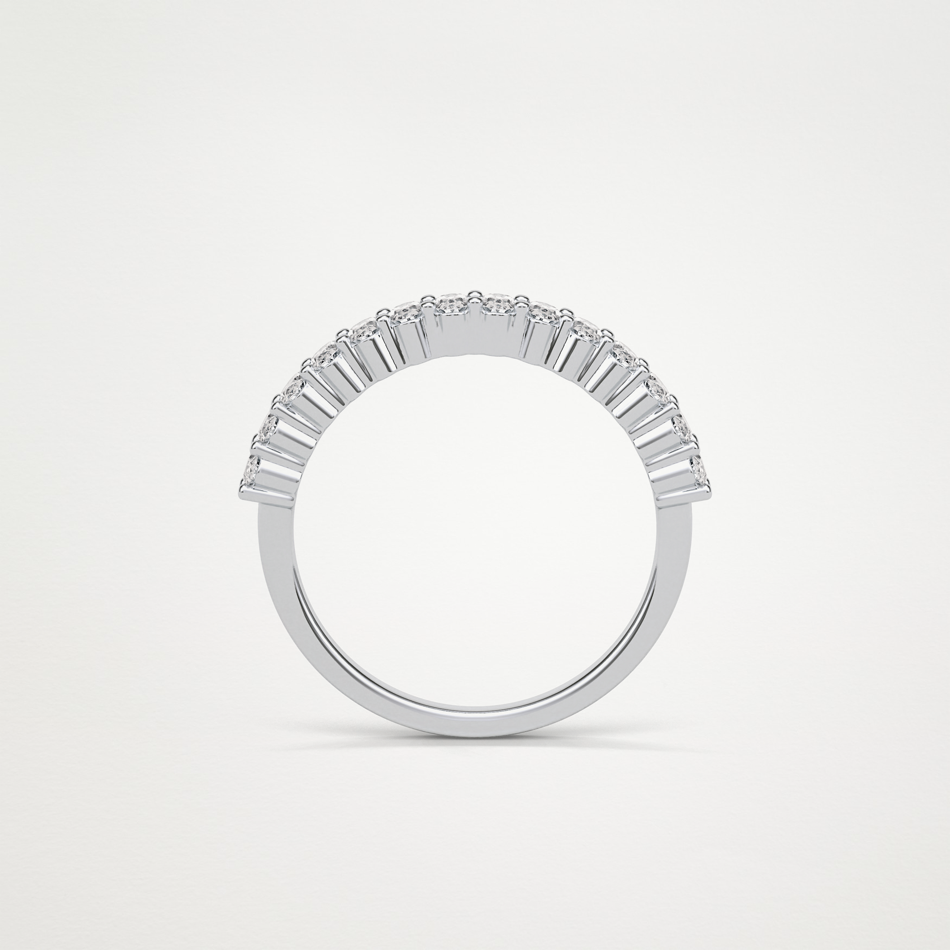 3.5 TCW Oval Half Eternity Wedding Band – Solid Gold Elegant and Timeless Design
