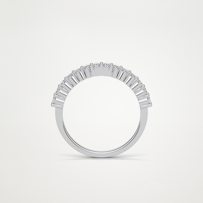 3.5 TCW Oval Half Eternity Wedding Band – Solid Gold Elegant and Timeless Design