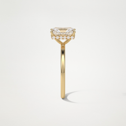 Radiant Solitaire Hidden Halo Engagement Ring – 1.67 CT Lab-Created Brilliance in 10K/14K/18K Gold