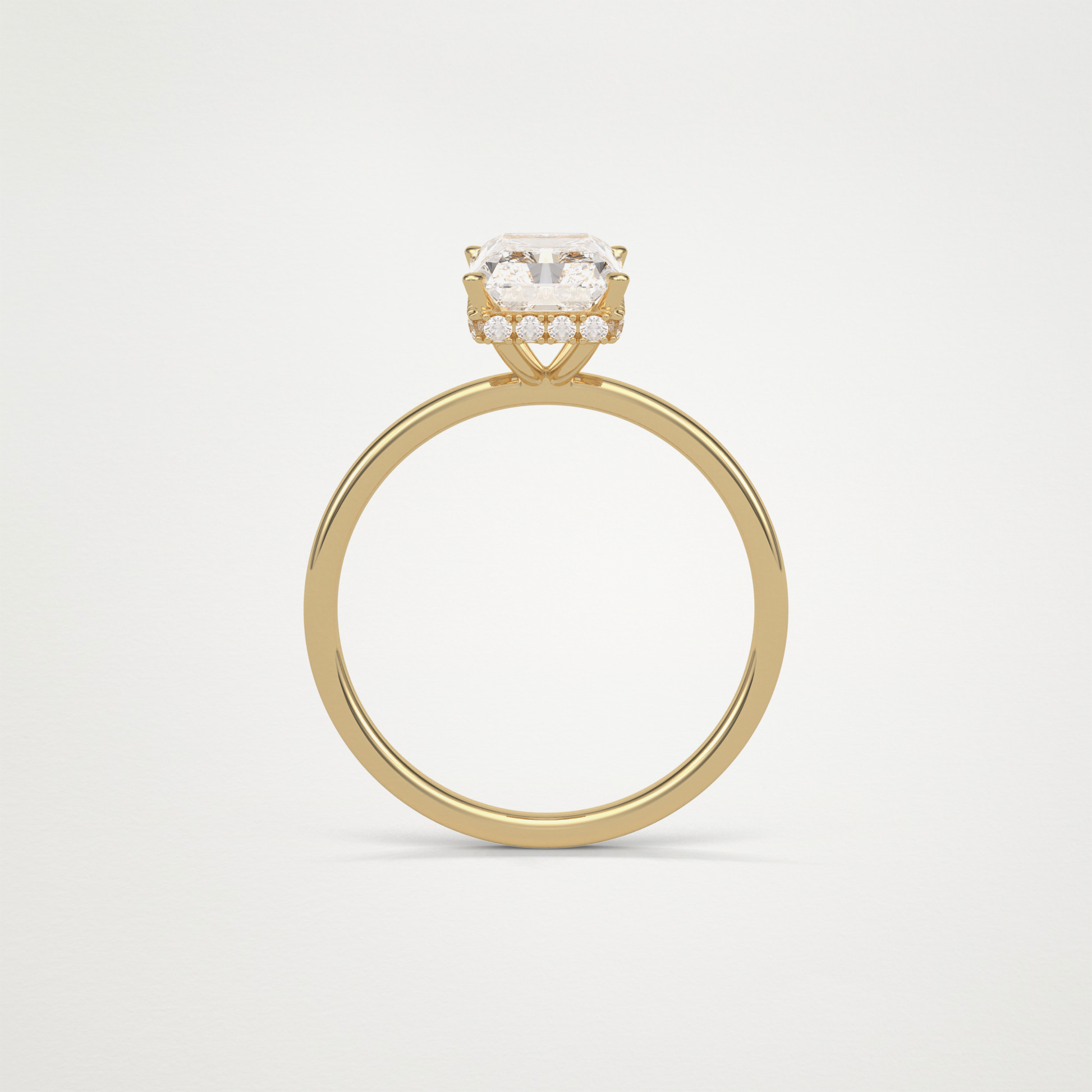 Radiant Solitaire Hidden Halo Engagement Ring – 1.67 CT Lab-Created Brilliance in 10K/14K/18K Gold