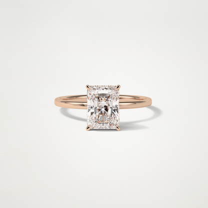 Radiant Solitaire Hidden Halo Engagement Ring – 1.67 CT Lab-Created Brilliance in 10K/14K/18K Gold