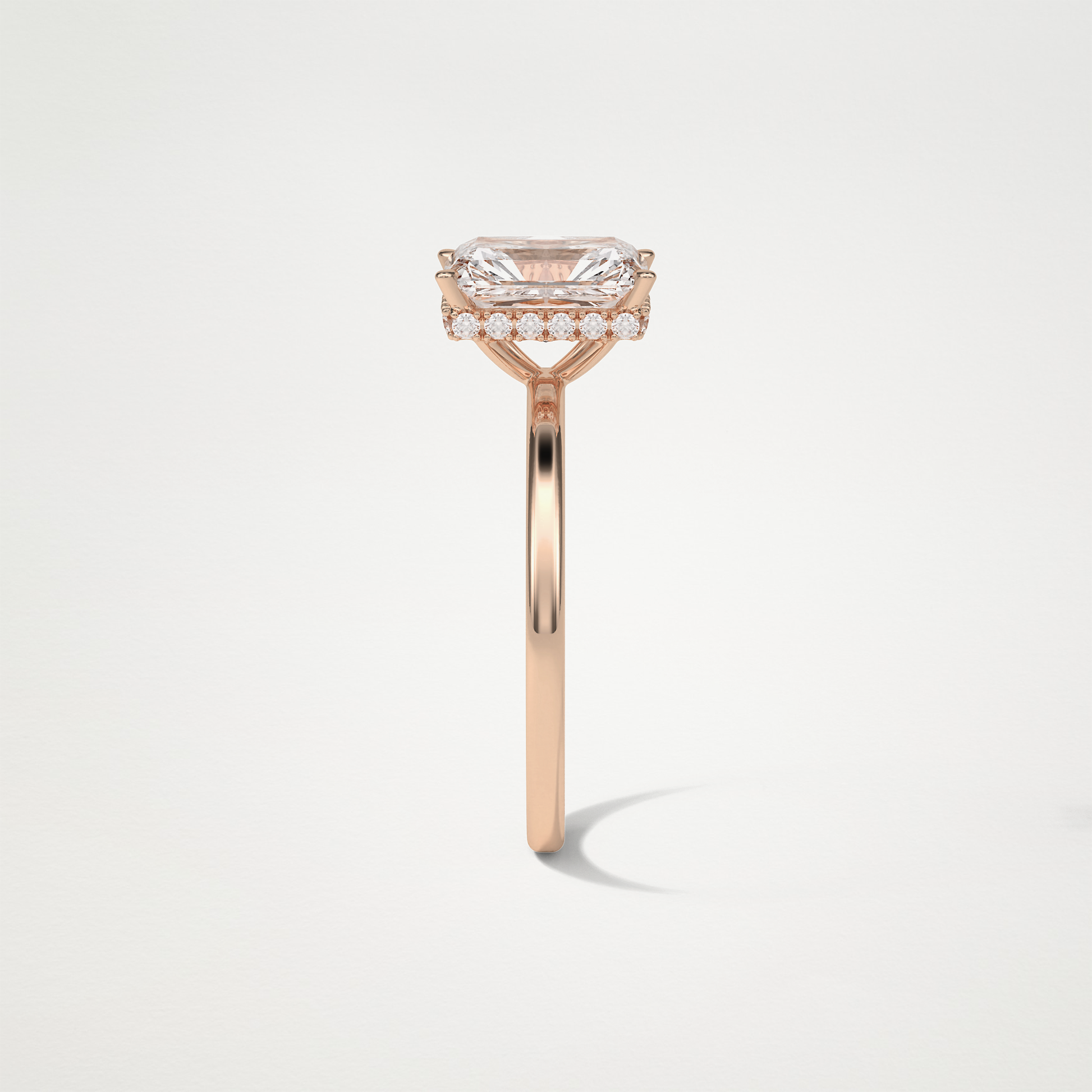 Radiant Solitaire Hidden Halo Engagement Ring – 1.67 CT Lab-Created Brilliance in 10K/14K/18K Gold